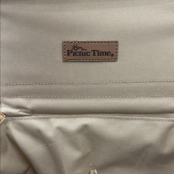 Picnic Basket Tote Bag, Gift for Wine Lover, Beige - Picture 8 of 9